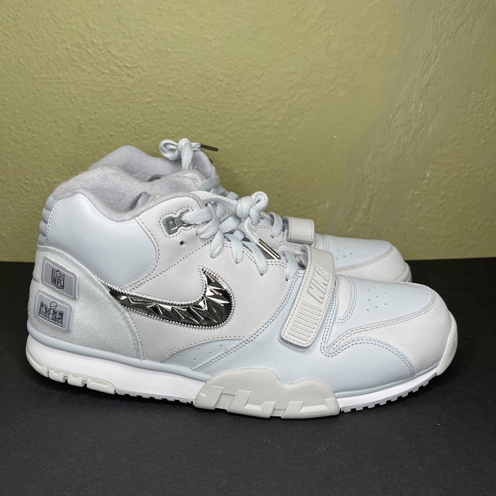 Nike Air Trainer 1 Men's Size 13 Super Bowl LVIII Shoes Gray Silver FJ6195-002